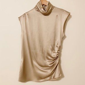 Ralph Lauren Black Label Gold Silk Sleeveless Top  6 8 10